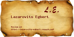 Lazarovits Egbert névjegykártya